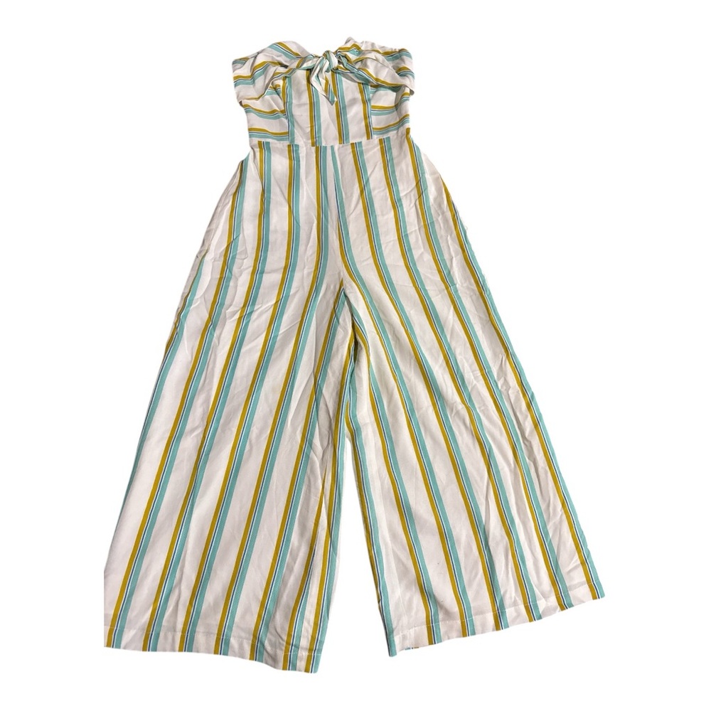 Amanda Uprichard Strapless wide leg Jumpsuit no size tag review measurements